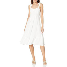 Steve Madden Sophia Rose Dress Women 4 White Tie-Shoulder Sweetheart Neck NLW264