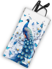 Soft Sunglasses Eyeglass Glasses Case,7x3.5inch Portable PU Leather Squeeze Top
