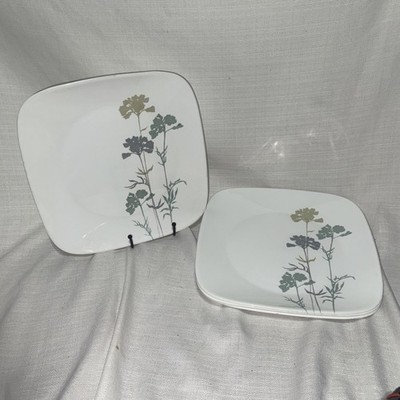 Set of (4) Corelle Vitrelle Paper Shadows 10.5'' Square Dinner Plates