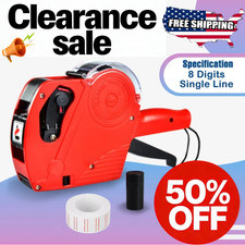 NEW MX-5500 8 Digits Price Tag Gun Marking Machine w/Sticker Labels Ink Roller🎁