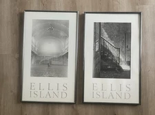 VTG 1971 , 1986 PRINTS - Wilton S. Tifft - Ellis Island Framed VTG Art