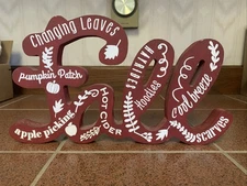 Decorative Wood and Vinyl Sign - FALL