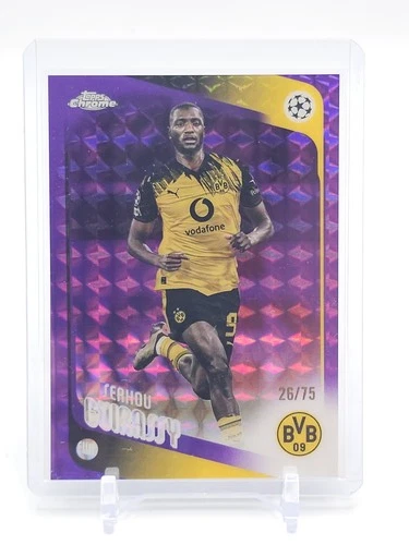 SERHOU GUIRASSY 2025-26 TOPPS CHROME UCL PURPLE GEOMETRIC /75 #59 BVB Q2615