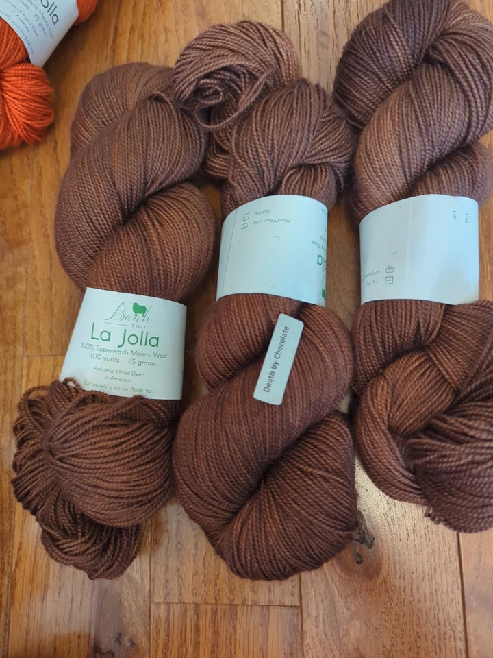 Baah! La Jolla yarn Set Of 3: 400 Yds Each 💯 SW Merino Sock Fingering Weight  - Image 4 of 4