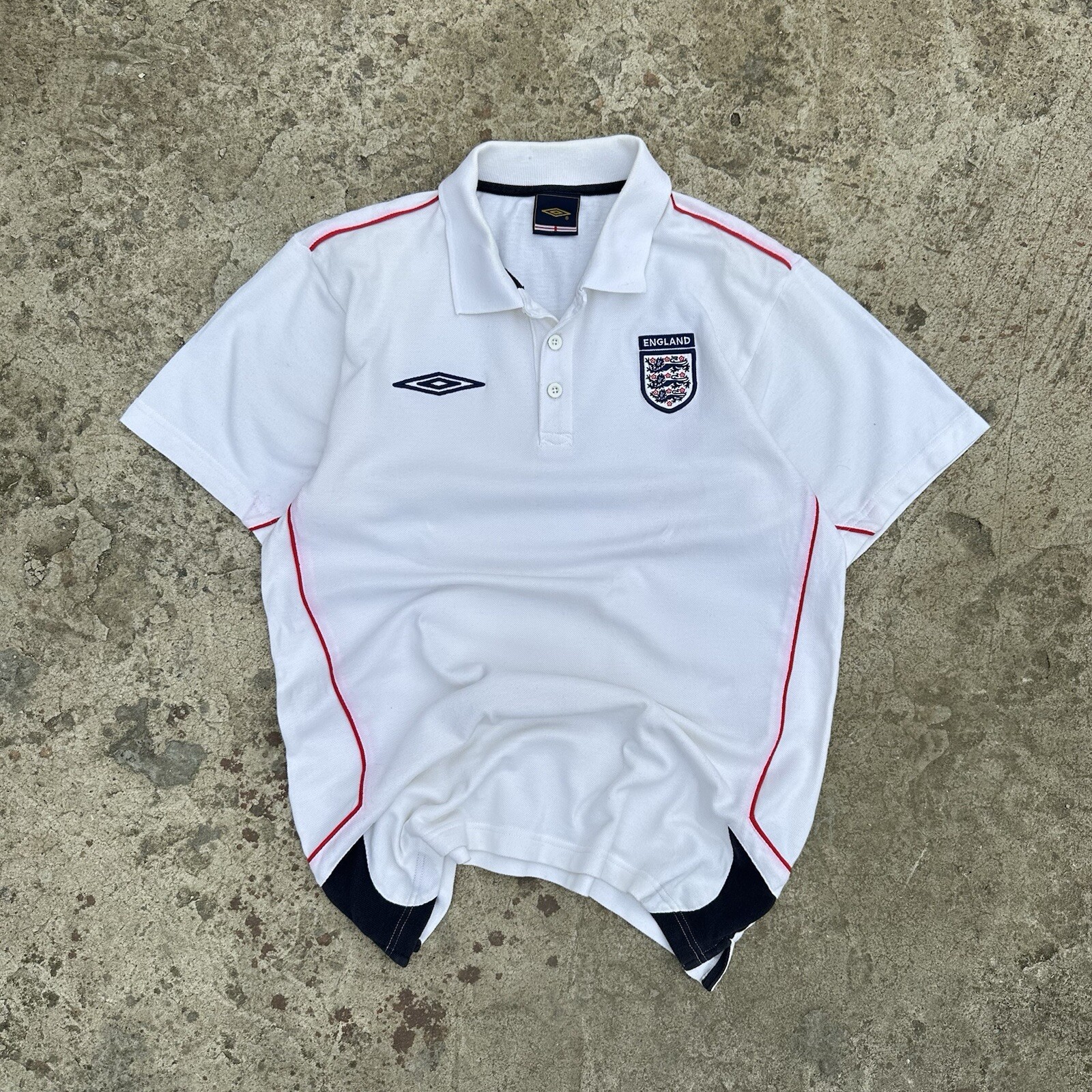 Vintage Umbro England League Rugby USA Style Band Tee Used Polo Tee