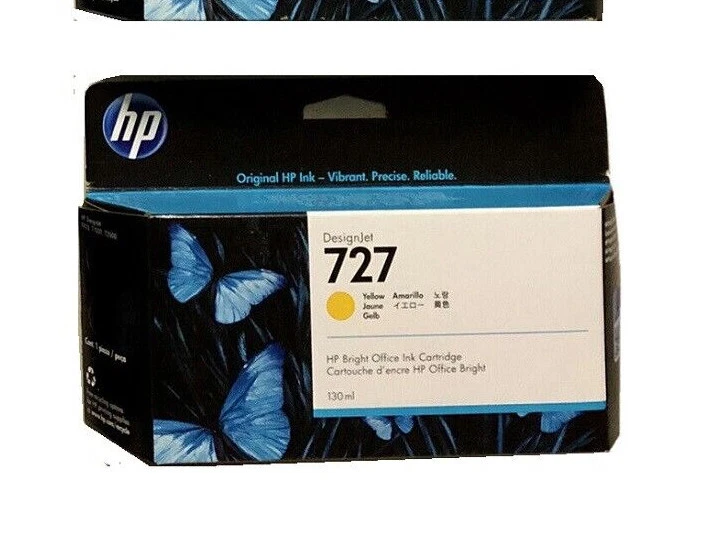 B3p21a HP 727 130-ml Yellow Ink Cartridge