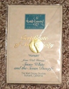 Sealed Disney Classics Collection Certificate of Authenticity - "Humph!"