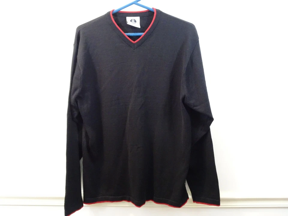 Suéter Pullover PINEAPPLE CONNECTION Negro Rojo Cuello en V Talla XL Foto 3 de 4