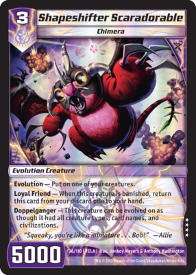 Kaijudo X1 SHAPESHIFTER SCARADORABLE Very Rare #36 7CLA - Clash of
