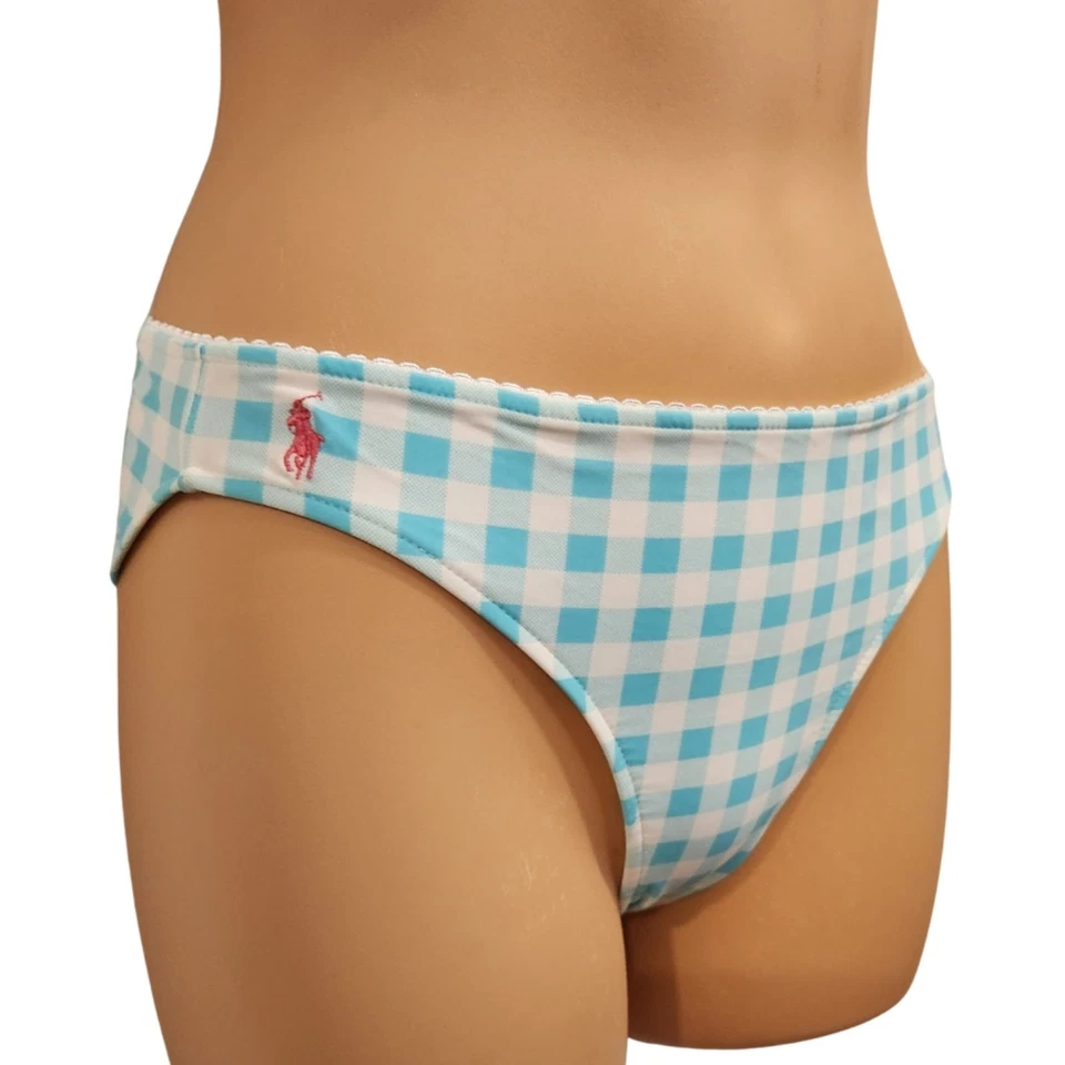 NUEVO CON ETIQUETAS Ralph Lauren Niñas Azul Guinga Dos Piezas Bikini Traje de Baño Talla 14 $60 Foto 4 de 4