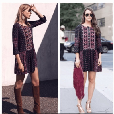 Anthropologie Vanessa Virginia Kaleidoscope embroidered beaded dress Size S boho
