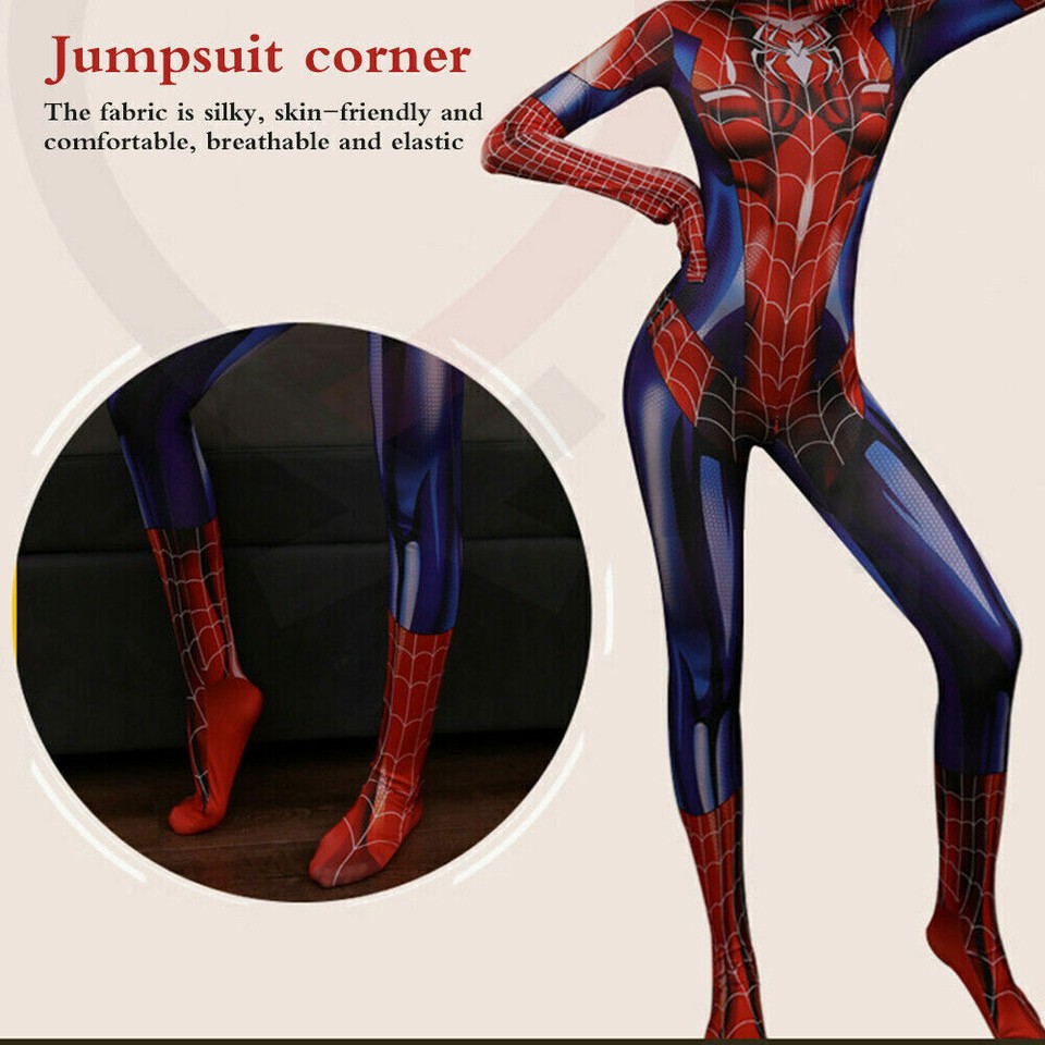 SpiderWoman Jumpsuit Cosplay Costume Spiderman Tights bodysuit Dress