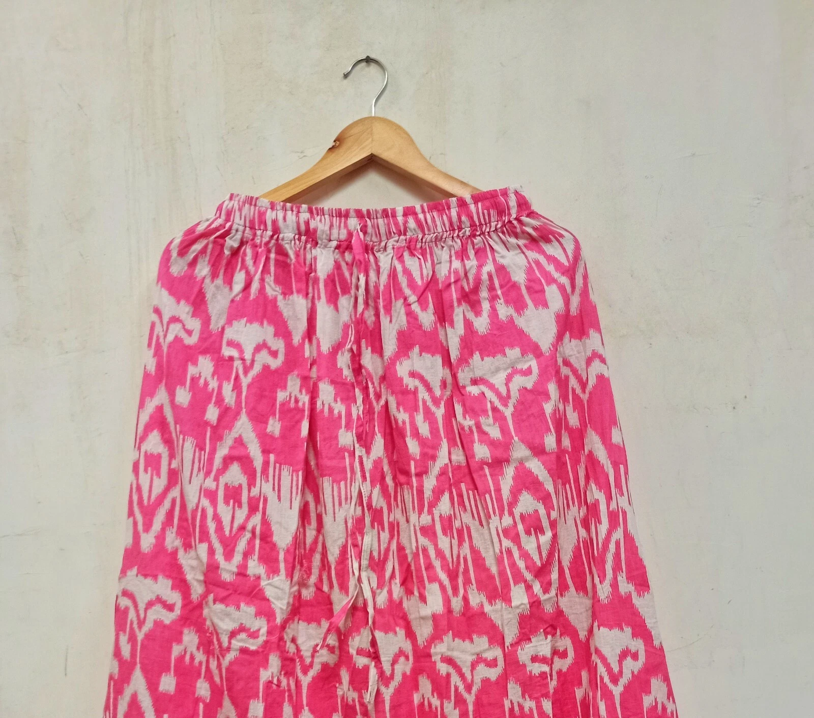 Indian Pink Ikat Print Skirt Cotton Skirt, Long Skirt, Free Size Beachwear AU