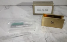 Glass Warehouse Shower Door Square Mounting Clip Brushed Gold GW-CL-SB