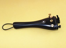 New 4/4 Ebony Violin Tailpiece fixed Fine Tuners Tail Gut, Violin Accessories