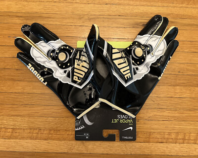 Nike Vapor Jet NCAA Purdue Boilermakers Receiver DB Gloves Size Medium NEW