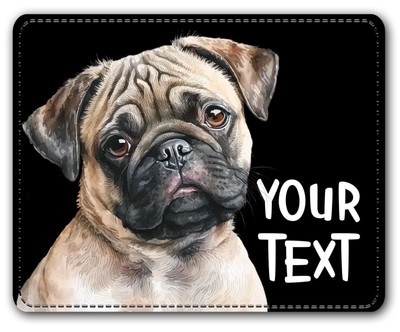 Faux Leather Mouse Pad 8''x10''-Smooth, Soft Surface - Pug