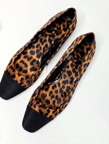 NWT Zara Cap Toe Animal Print Ballet Flats Ref 2518/510 AW19 - 第 1/5 張圖片