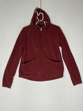 All in Motion Cranberry Fleece Pullover Hoodie Sweatshirt Quarter Zip Woman SZ S