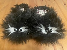 Stevies Toddler Slippers Black Furry Feet Monster Faux Fur Sz 2-3 Target Cozy