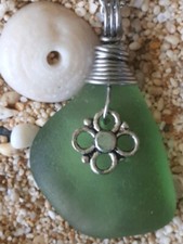 Sea Glass Necklace Unique Green Ocean Beach Hawaii Unisex men women Young Old