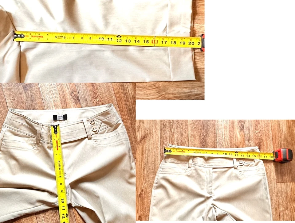 Mujer Beige Capris Bolsillos Cintura Ancha Studio 1940 Talla 8 Foto 4 de 4