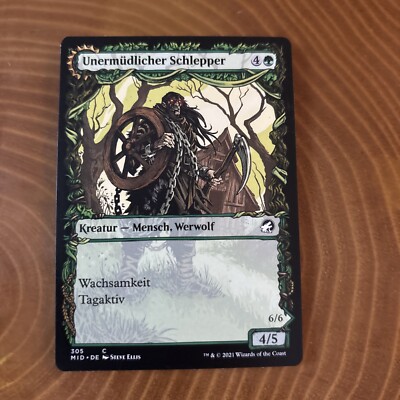 Unermüdlicher Schlepper/ Schreckensrudel Raufbold Magic The Gathering MID305 