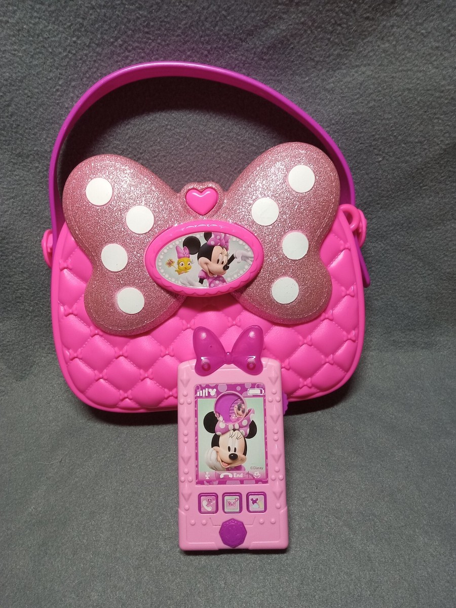 just play pink minnie mouse toy purse cellphone real never opened lip balm