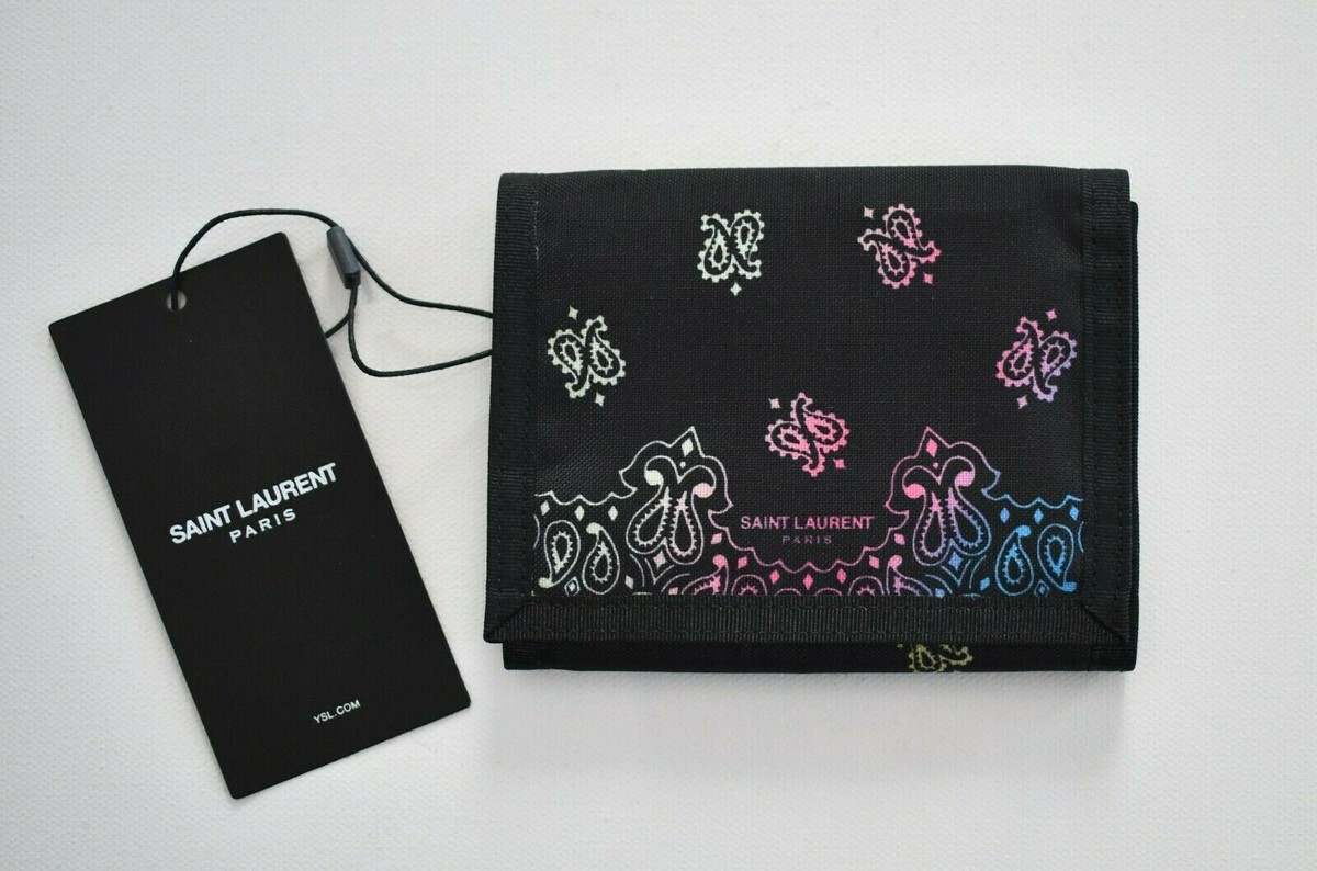 SAINT LAURENT★素敵!BANDANA-Print TRIFOLD Canvas Wallet 🆕️New Authentic SAINT LAURENT Paris BANDANA-Print TRIFOLD