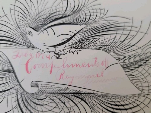 1884 Antique Raymond Simmons Signature Scrollwork Bird Ephemera Greene Co Pa - Picture 4 of 5