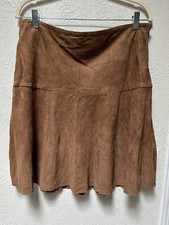 Lauren Ralph Lauren Brown goat suede Mini skirt Fit And Flair Women's Size 10