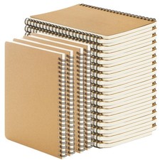 24 Pack A5 Bulk Spiral Notebooks with Kraft C...