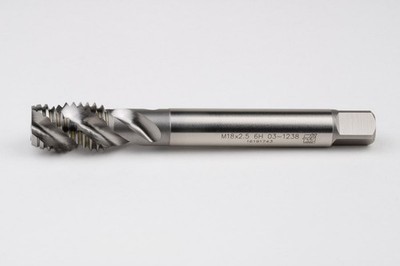 Haas M18x2.5 M HSS-E Spiral Flute Tap, 14mm Shank x 25mm Thread Length, 2.5XD