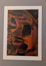 AECO Original Art Card - Skull #2 - 2.5 x 3.5 - handmade  by Larson