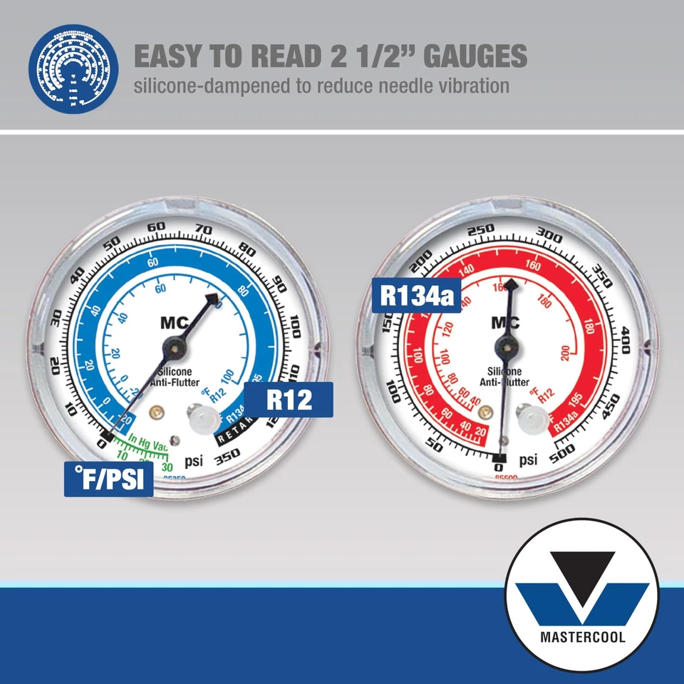 89661-PRO Automotive R134a 2-Way Manifold Gauge Set with 3-in-1 Can Tap Valve... - Image 4 of 4