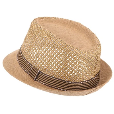 Chapeau De Plage Tissé Soleil Paille Bob Chapeaux Seau Pour Femme - Photo 1/4