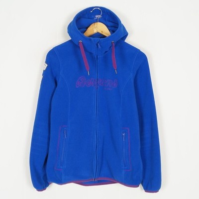 BERGANS OF NORWAY BRYGGEN LADY women's fleece sweater size. M Full Zip Blue