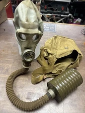 Vintage Gas Mask, Canister, Carry Pouch