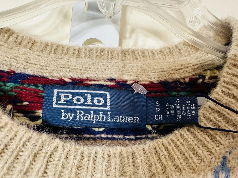 Polo Ralph Lauren Cuello Redondo Mezcla Lana Jersey Suéter Crema Nuevo Con Etiquetas Talla S $398.00 Foto 4 de 4