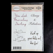 UPTOWN SAYINGS Little Darlings Cling Rubber Stamps 2539 Sentiments Chic um27