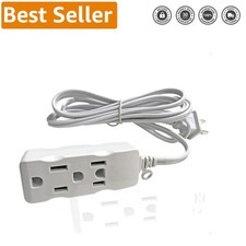 15 Ft Surge Protector Power Strip with 3 Outlets  USB Ports   Lightweight White