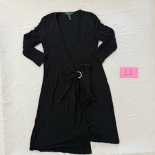 Ralph Lauren Black Wrap Dress with Belted Waist