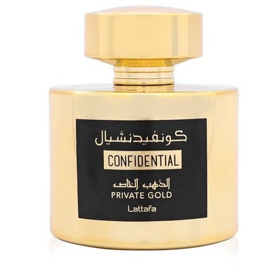 Lattafa Unisex Confidential Private Gold EDP Spray 3.38 oz Fragrances
