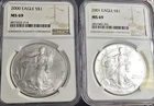 2 American silver eagle Lot