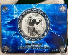 2020 “ZEUS” 1 OZ SILVER COIN “GODS OF OLYMPUS” SERIES TUVALU .9999 FINE