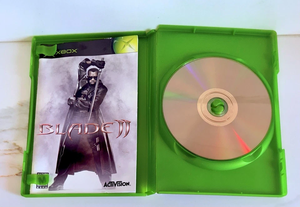 Blade II (Xbox, 2002) Complete CIB - Tested & Working - Clean Disc - Marvel - Image 3 of 4