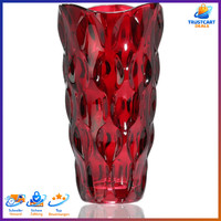 Blumenvase 24 Cm Klarglas Rot Dekorativ FüR Tulpen Geschenkideen Mama Geburtstag
