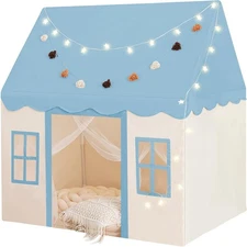 Play Tent Mat,for Girls, Boys, 47x40x52 (Blue Playhouse, Large Size)