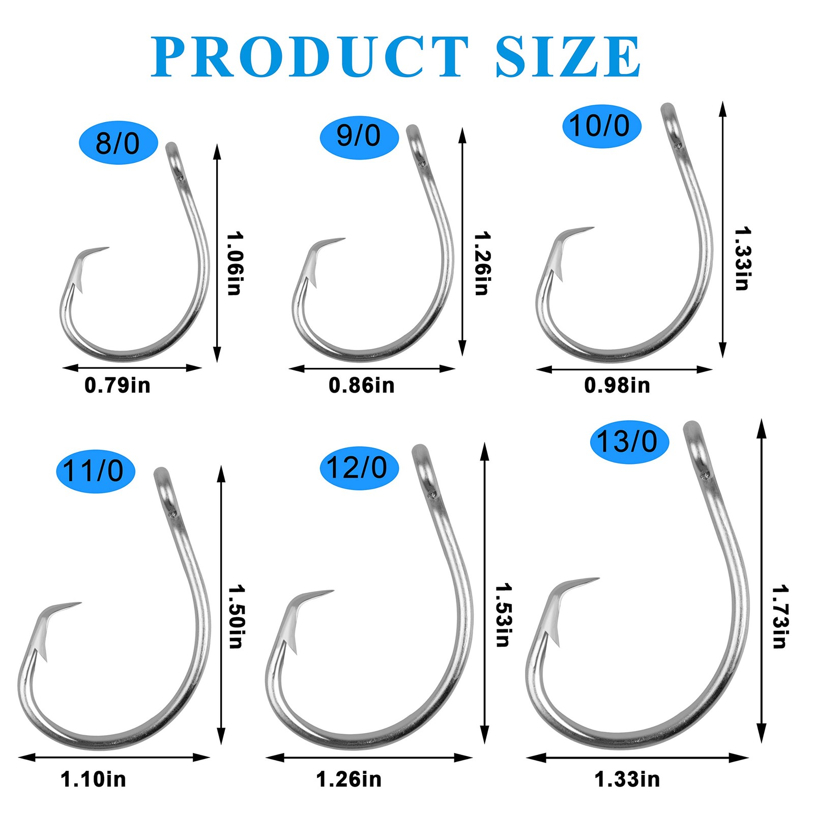 Tuna Circle Fishing Hooks Stainless Steel Big Game Saltwater Hook 30Pcs Extra...