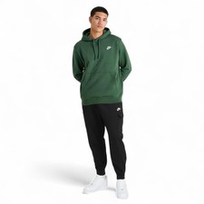 Nike Club Fleece 2 Piece Sweatsuit Mens Size M Cargo Tracksuit Dark Green Black